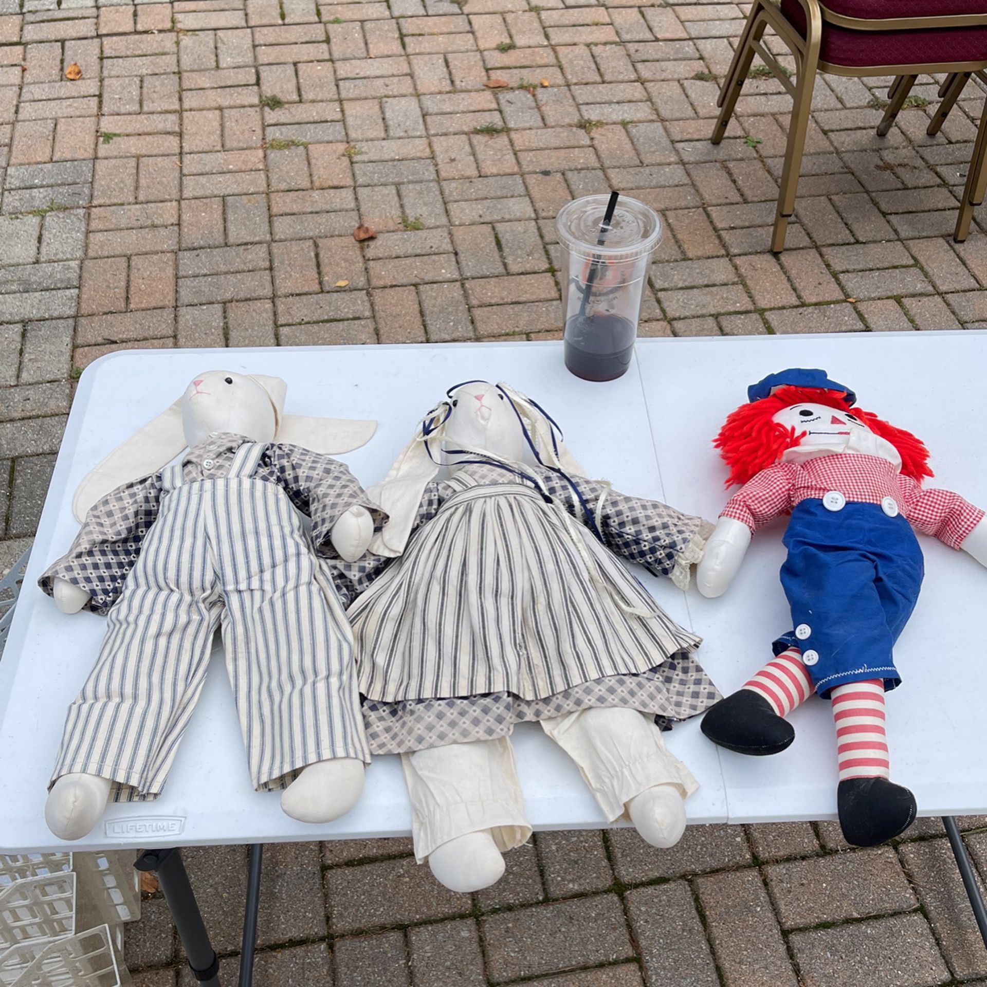 Three Handmade Dolls. Go As A Set.