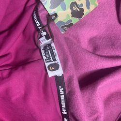 Purple Double Hooded Bape Jacket Full Zip Up