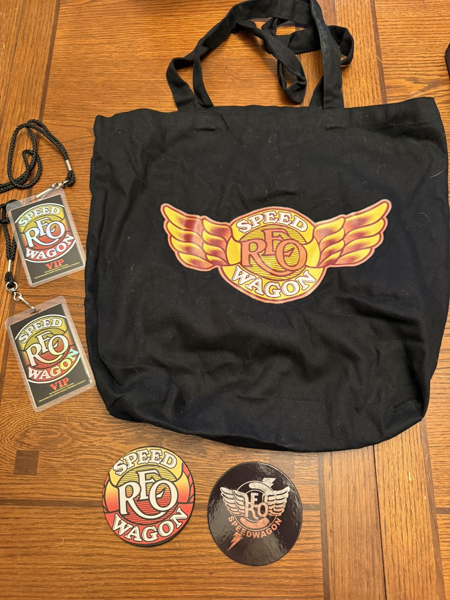 LOT REO Speedwagon Bag, Coasters and Badges ALL FOR