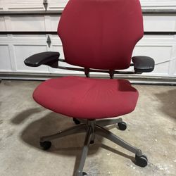 Humanscale Freedom Chair, Red Fabric, Fully Adjustable