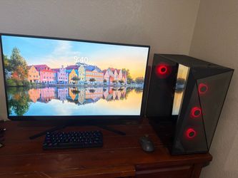 Full Set Up Gaming Monitor PC Keyboard and Mousr