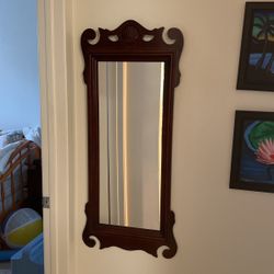 Vintage Mahogany Hanging Wall Mirror 