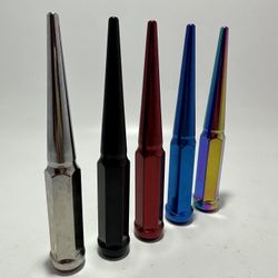 6” Tall Spike Lug Nuts  Conical Seat 32pc + Key