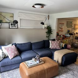 Navy Blue IKEA Sectional Sofa With storage 