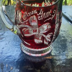 VINTAGE ETCHED RUBY GLASS 1905