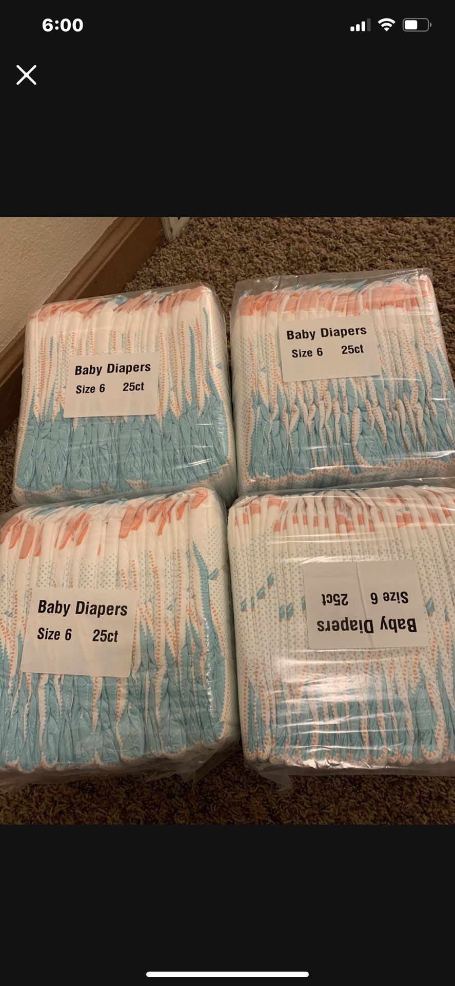 Diapers Size 6
