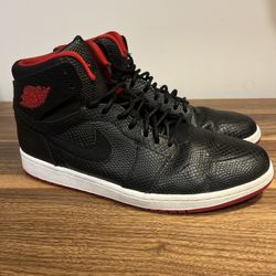 2016 Nike Air Jordan 1 High Nouveau Snakeskin Black Red Bred sz 11.5 819176 001 