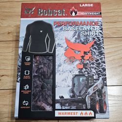Bobcat Performance Heavyweight Warmest Base Layer Shirt Men's Large Soft Thermal Stretch Breathable NIB NEW