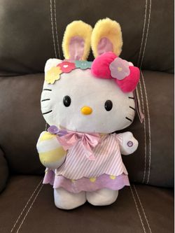 Hello Kitty Easter Bunny Plush Sanrio Spring Bunny Ears Stuffed Animal w/ Tags