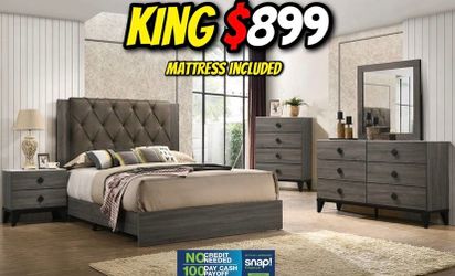 4pcs King Bedroom Set With Ortho Mattress Included