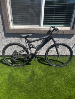 Black Full Suspension Mountain Bike