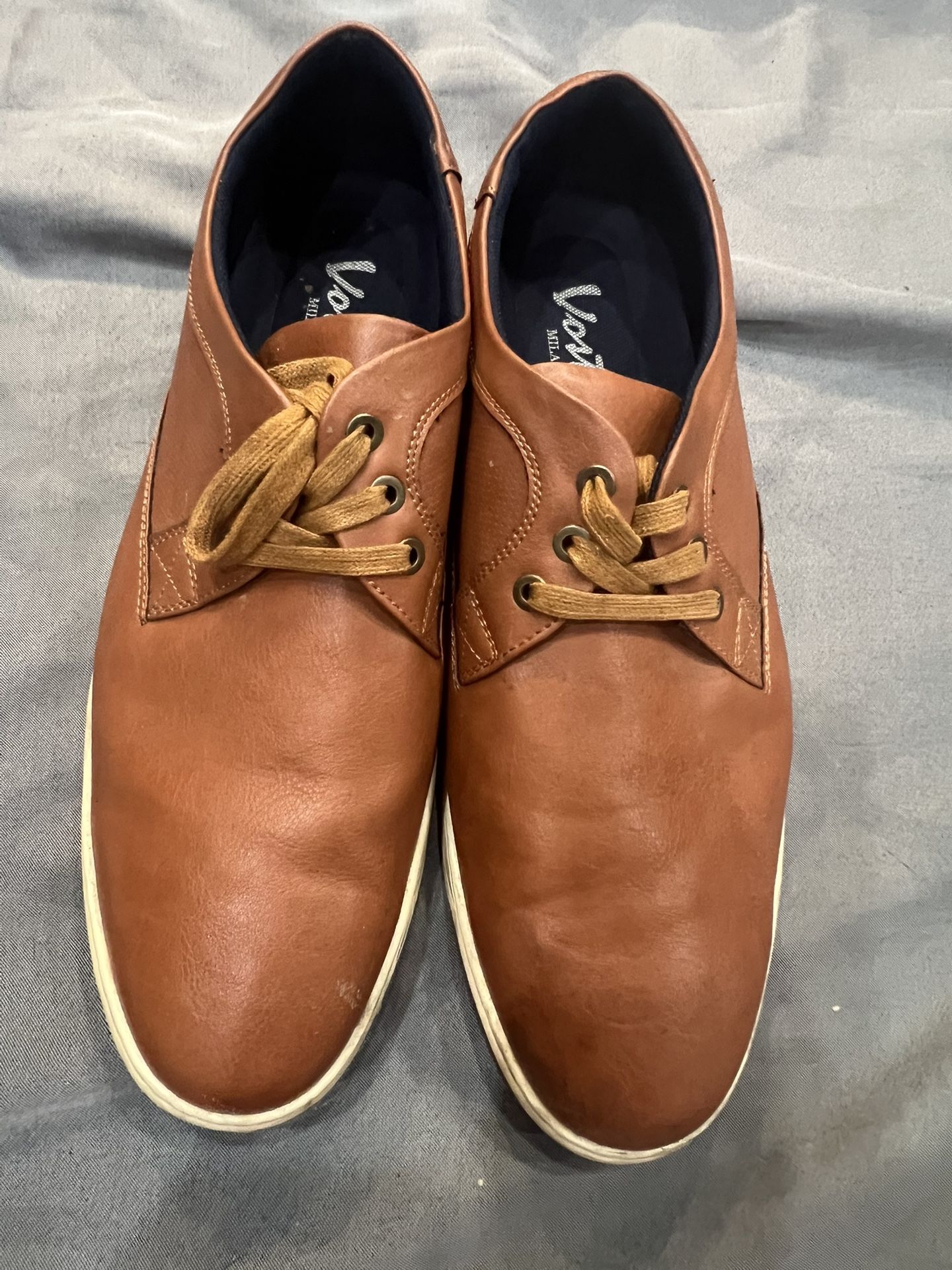 Jousen Men's Casual Dress Sneakers Size 15 Brown Faux Leather Business Casual