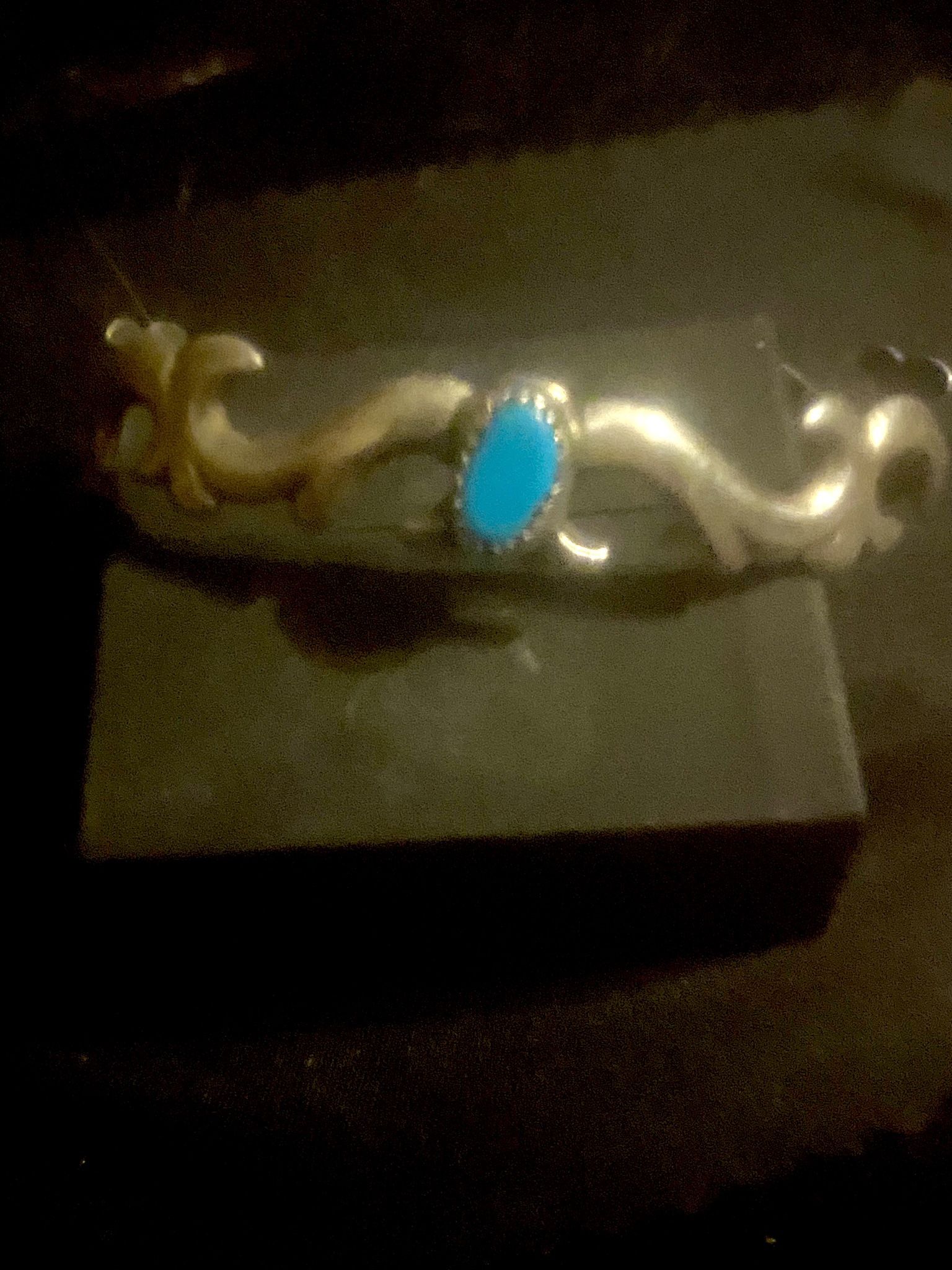 SANDCAST STERLING/TURQUOISE CUFF
