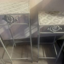 2 Metal Accent Tables 