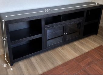 Large Black TV Stand Media Console 95"