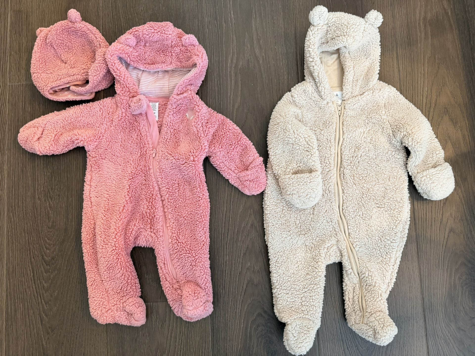 Infant hooded Sherpa Pam Jumpsuits/hat