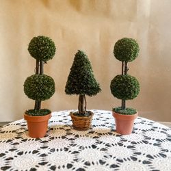 Set Of Three Artificial Bonsai Trees