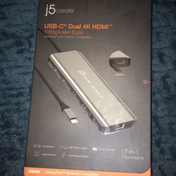 j5create USB-C Dual 4K HDMI 10Gbps Mini Dock 