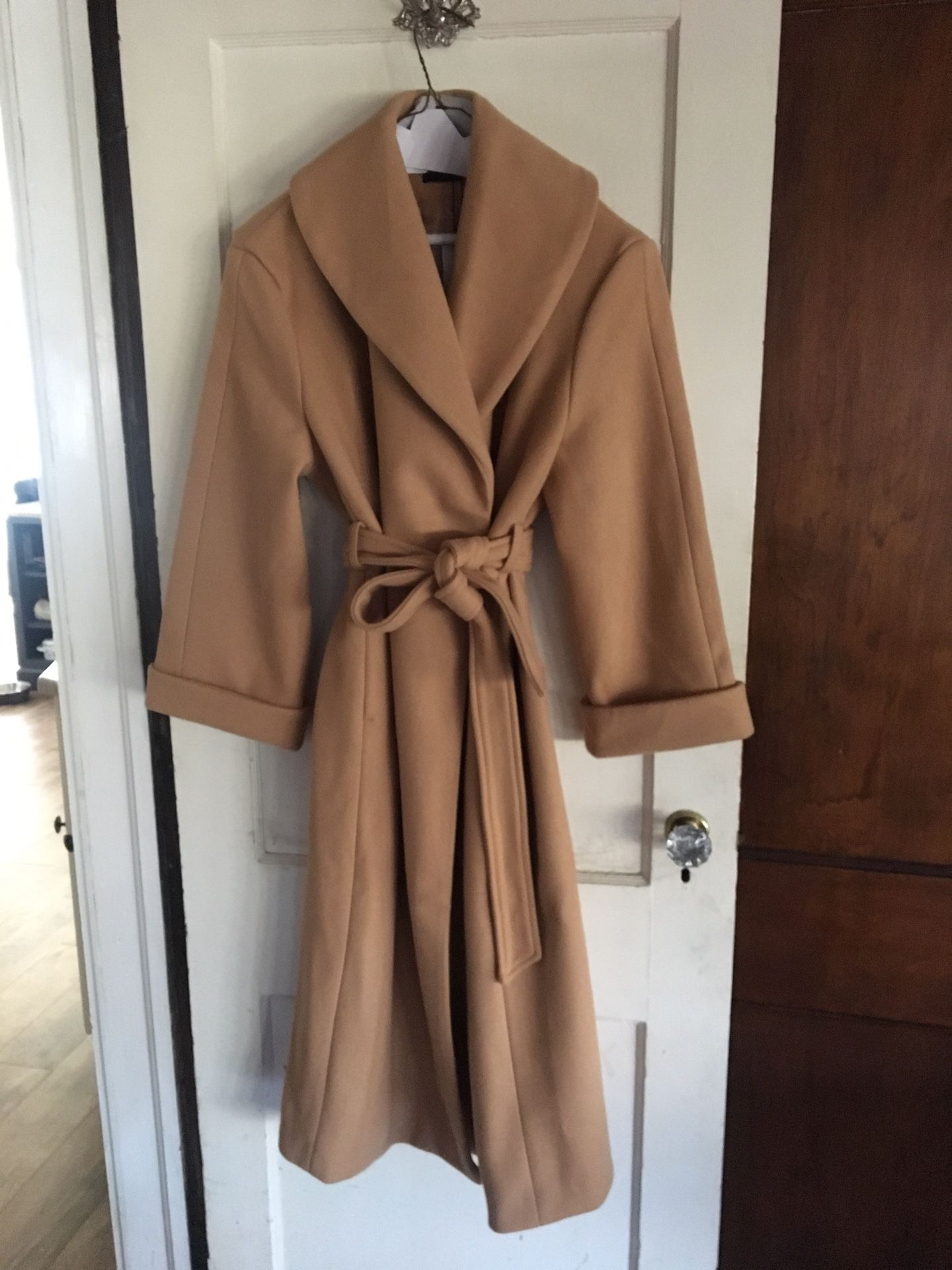 Oversized belted robe coat
