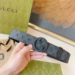 Gucci Black Belt With Box New 