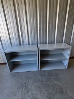 Pair of Heavy-Duty Metal Adjustable Shelving Units