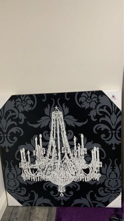 Chandelier damask canvas