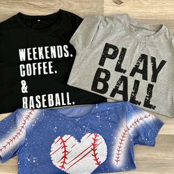 Women’s Brand New Baseball Themed Shirts 3 For $25