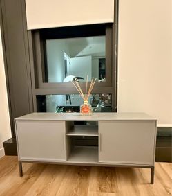 IKEA Gray Metal TV Stand / Media Console / Sideboard – Like New