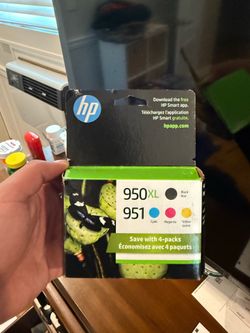 Genuine HP 950XL High Yield Black & 951 Color Ink Cartridges 4-Pack (C2P01FN)