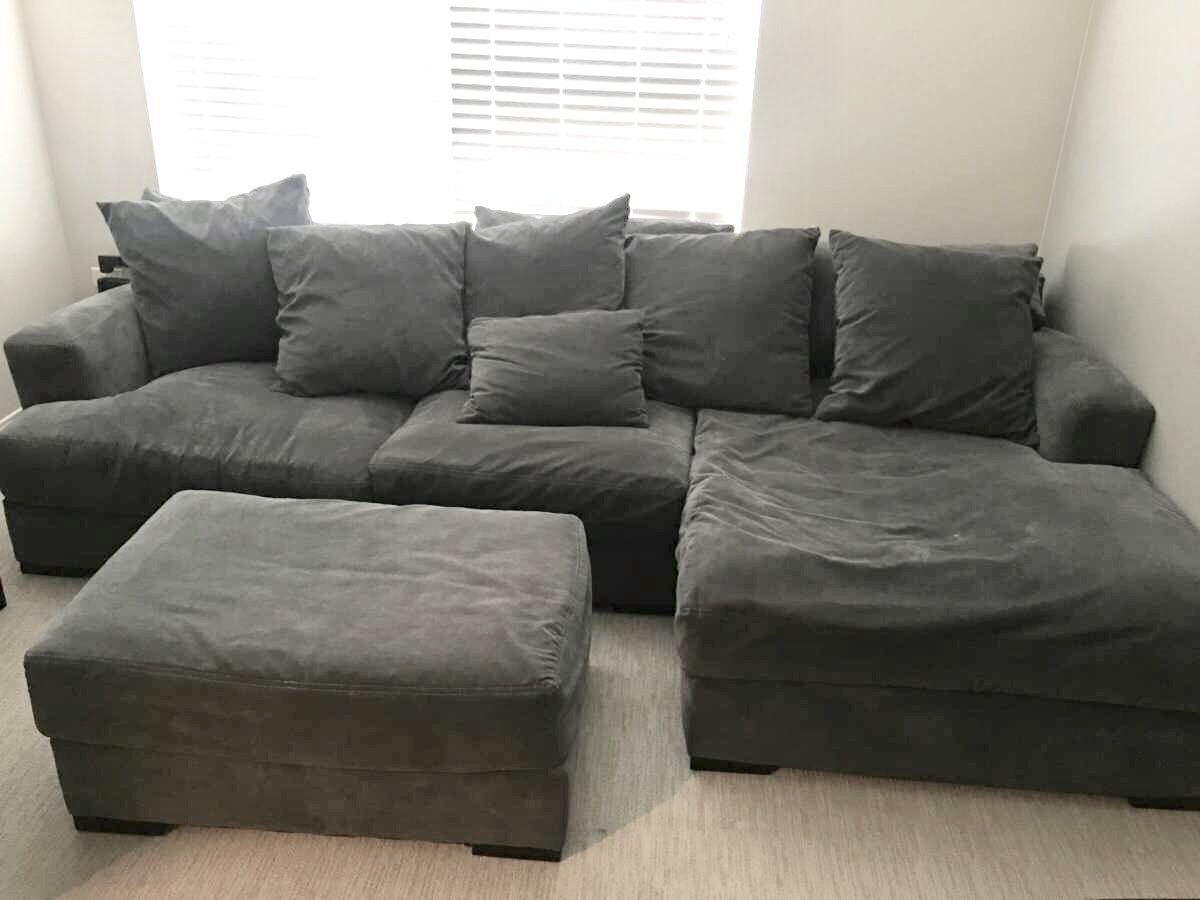 Z Gallerie Stella Collection 2 Piece Sectional w/Ottoman
