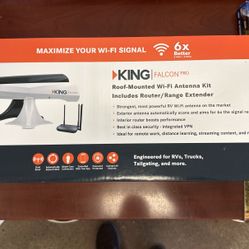 King Falcon Pro, Roof-Mounted Wi-Fi Antenna Kit. Includes Router/Range Extender 