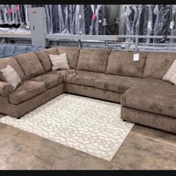 Brand New❇️ Chocolate Modern Huge Comfortable Sofa Sectional With Chaise✅ Living Room Set/ Couch