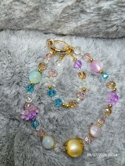 Lavender, clear, blue light phone charm