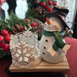 Snowman Votive Candle Holder