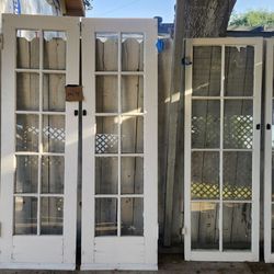 5 Vintage windows, doors w/hardware