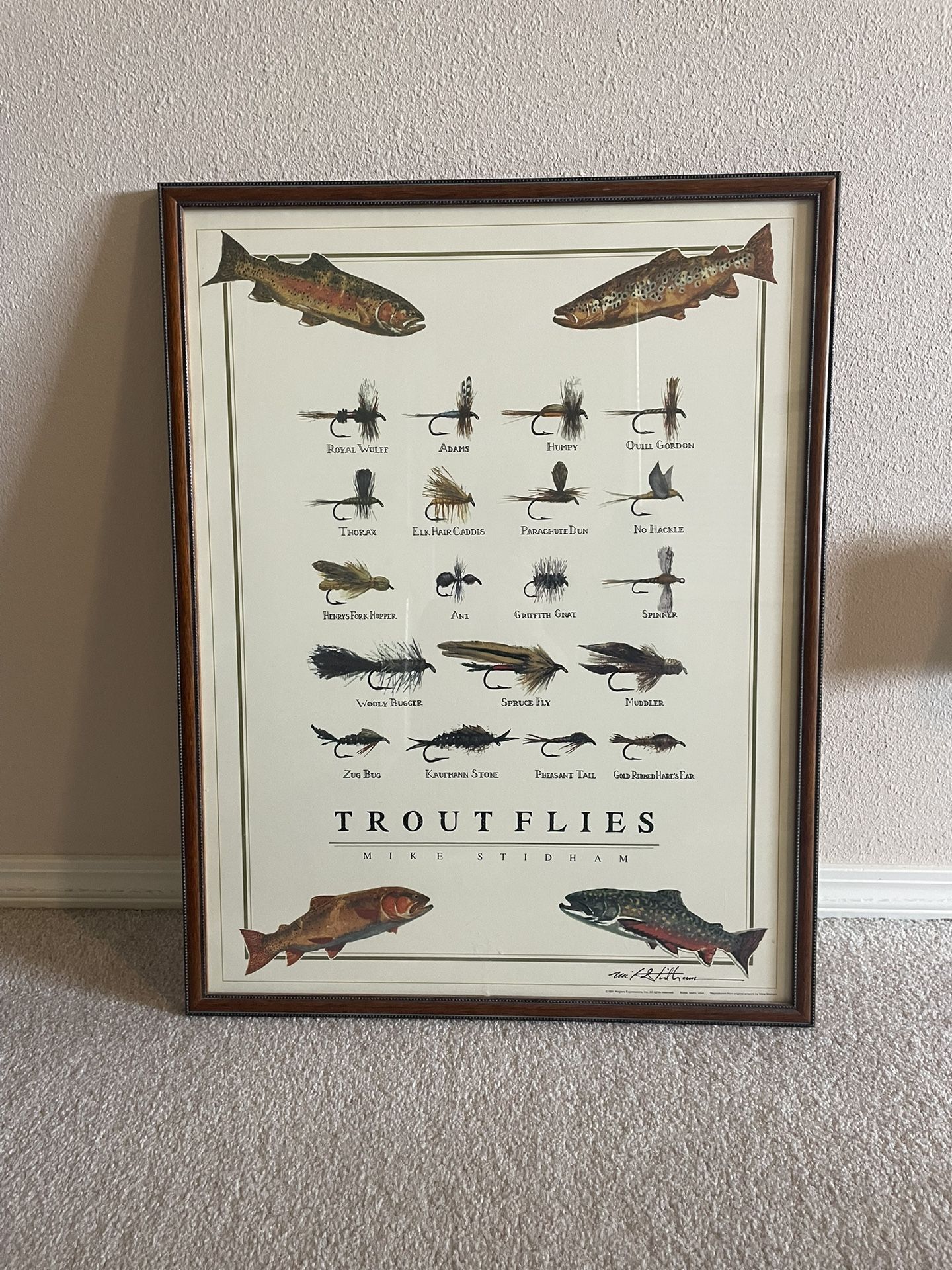 Mike Stidham Framed Trout Flies Print