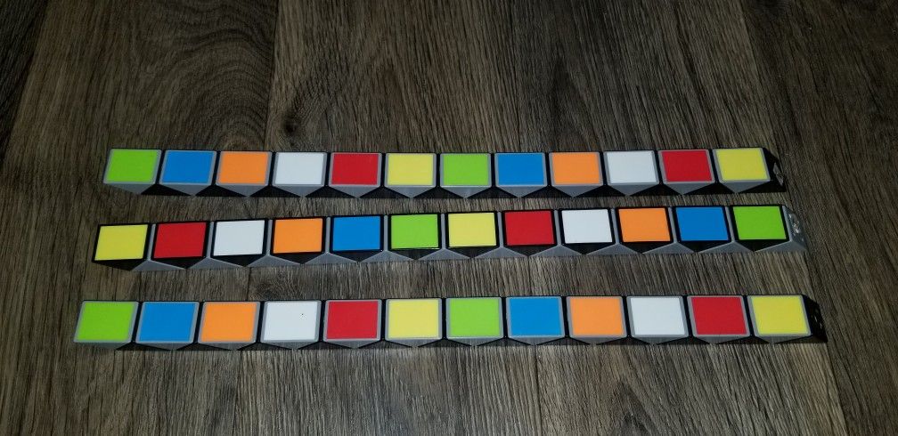 Vintage 1980s Rubik's Cube Snake Era Magic Ruler Twist Puzzle Toy