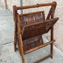 VTG 2 Tier Bamboo Raton Magazine Rack 