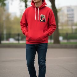Lacoste red hoodie with embroidered logo Size L 