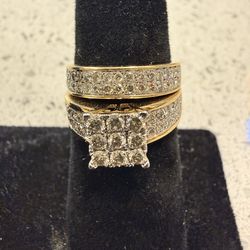 10KT Gold Ring Set W/ Natural Diamonds 41558-2