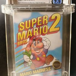 Super Mario Bros. 2 Nintendo NES CIB * WATA 7.5 * FIRST PRINT * Complete in Box 

