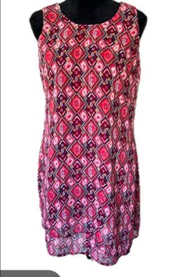 Sleeveless Geometric Print Shift Dress