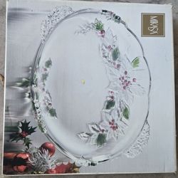 Mikasa "Holiday Bloom" Christmas Crystal Platter