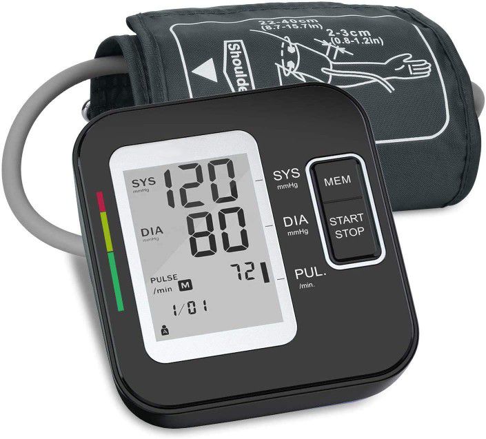Blood Pressure Monitor Upper Arm Digital Blood Pressure Machine for Home Use Adjustable BP Cuff 8.7”-15.7” Large LCD Display 2x120 Readings Storage