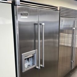 Viking 48”Wide Built In Stainless Steel Refrigerator Side By Side 