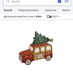 Lighted Christmas Decor Car With Tree Outdoor Indoor