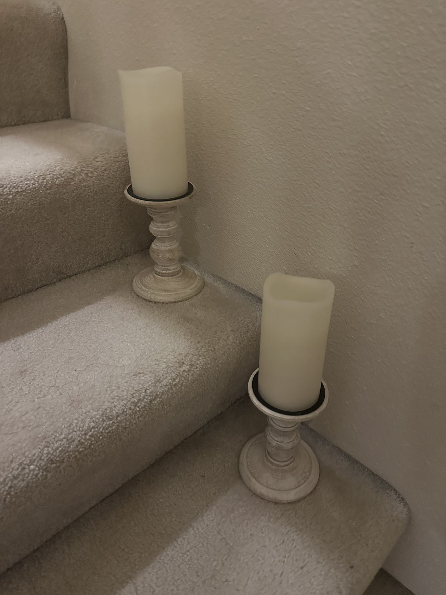 Battery Operated Pillar Candles With Holders