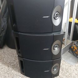 3 Bose 201 Series V 2 Piece Left Right Direct Reflecting Black Bookshelf Speakers


