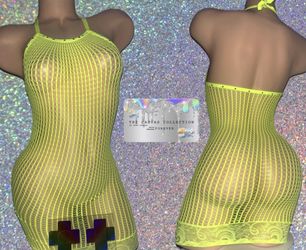 {EXOTIC DANCE/ CLUB/ RAVE WEAR}: 1 PIECE DRESS WITH RHINESTONES 