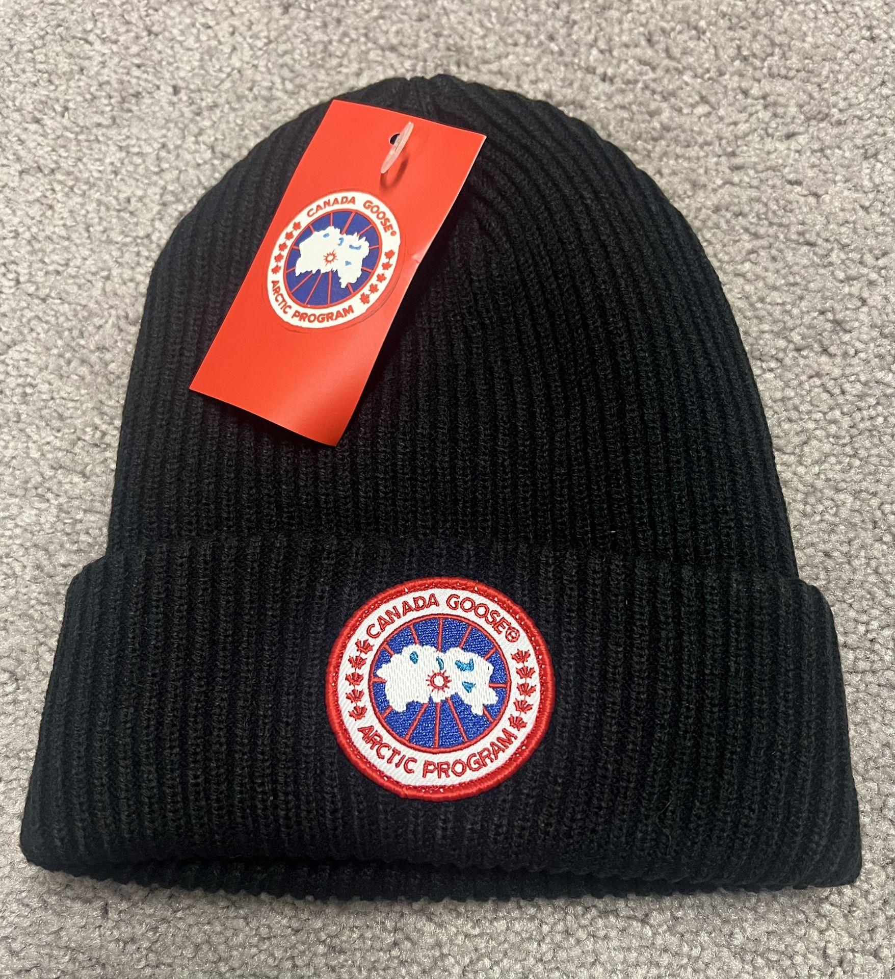 Canada Goose Ribbed Cotton Winter Beanie Hat 